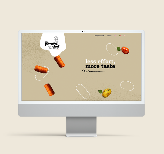 Website The Potato Chef op grijze mac